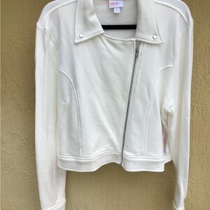 LULAROE Presley Jacket VHTF White XL Full Zip NWT
